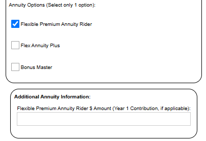 Flexible Premium Annuity Rider (FPAR)