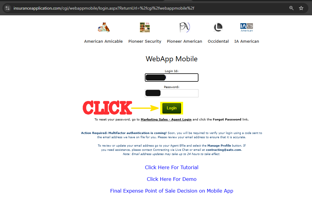 Paso 3. Inicie sesión en WebApp Mobile